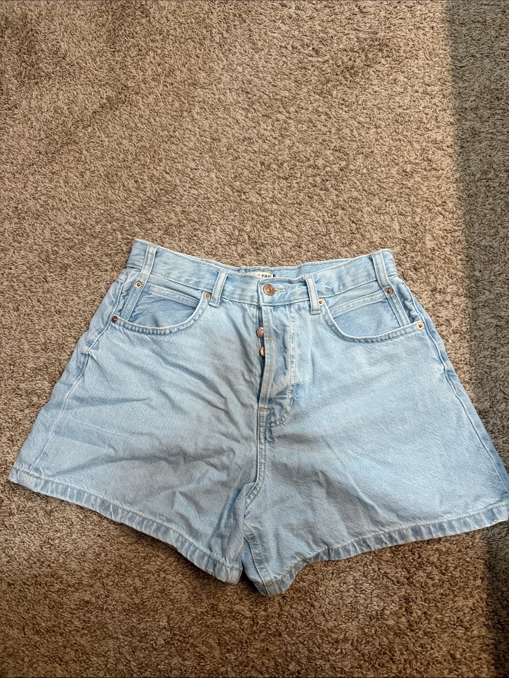LAST CHANCE We The Free Light Blue Tippi Denim Shorts